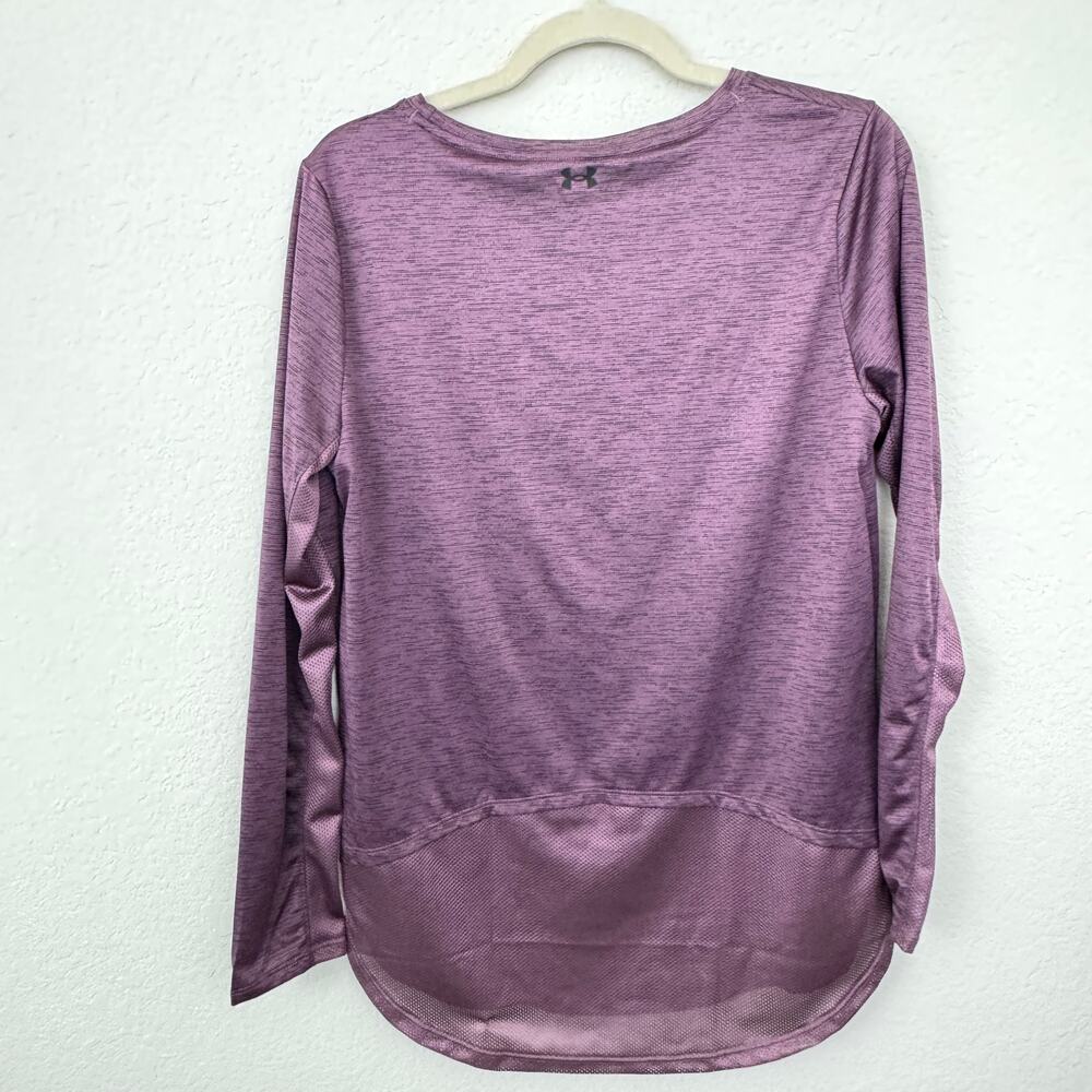 Under Armour Womens Tech Vent Long Sleeve Shirt Size M Heatgear Active Ash Plum - Picture 3 of 7